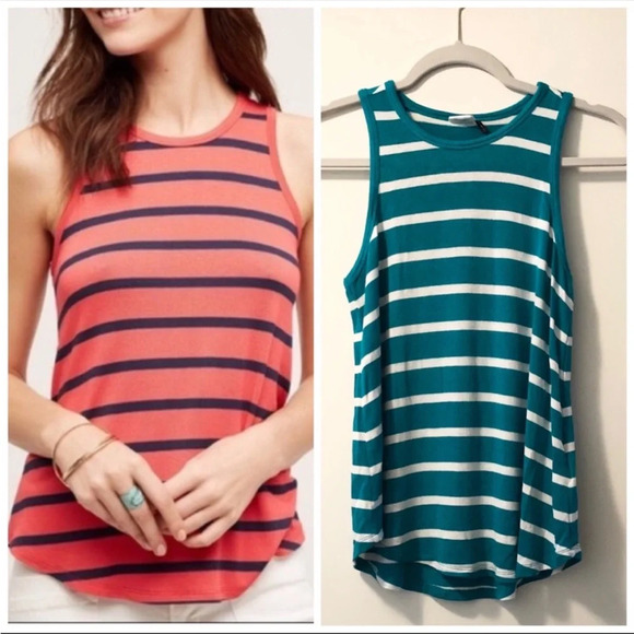 ANTHROPOLOGIE Akemi + Kin Fiza Striped Tank Lot MP - Picture 3 of 6